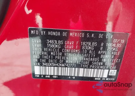 2019 Honda Fit Lx from USA, damaged, VIN 3HGGK5H42KM742771